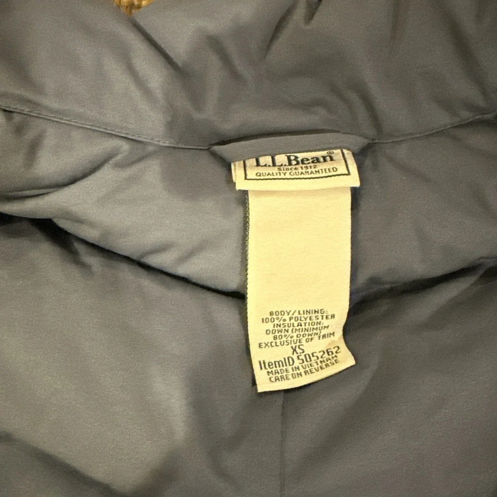 LL‎ Bean Jacket Womens Downtek Puffer Down Parka Water Repellent Blue XS